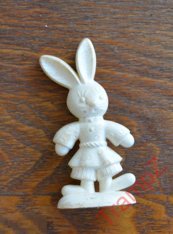 Игрушка СССР фигурка пластик заяц 