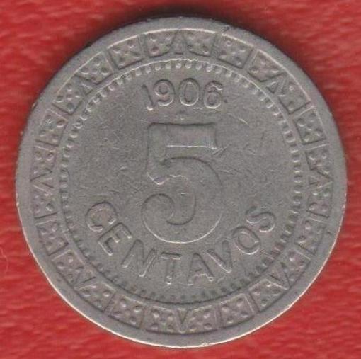 Мексика 5 сентаво 1906 г.