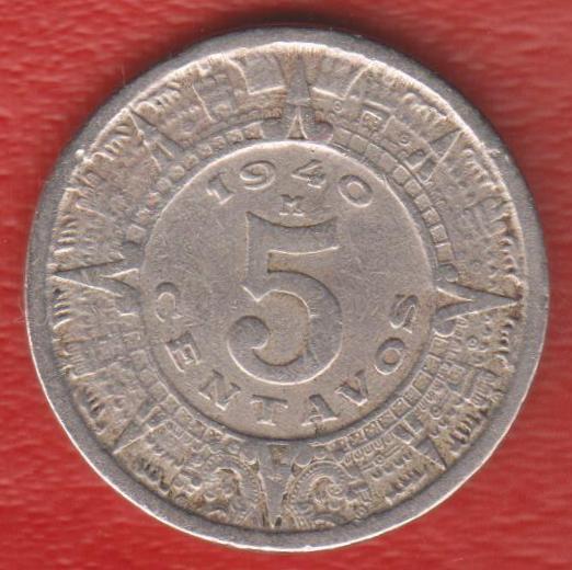 Мексика 5 сентаво 1940 г.