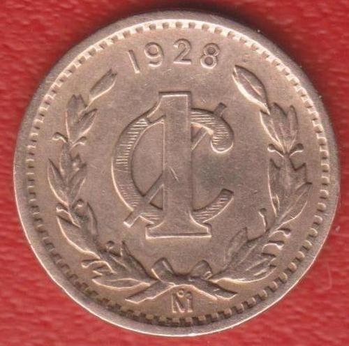 Мексика 1 сентаво 1928 г. РЕДКАЯ