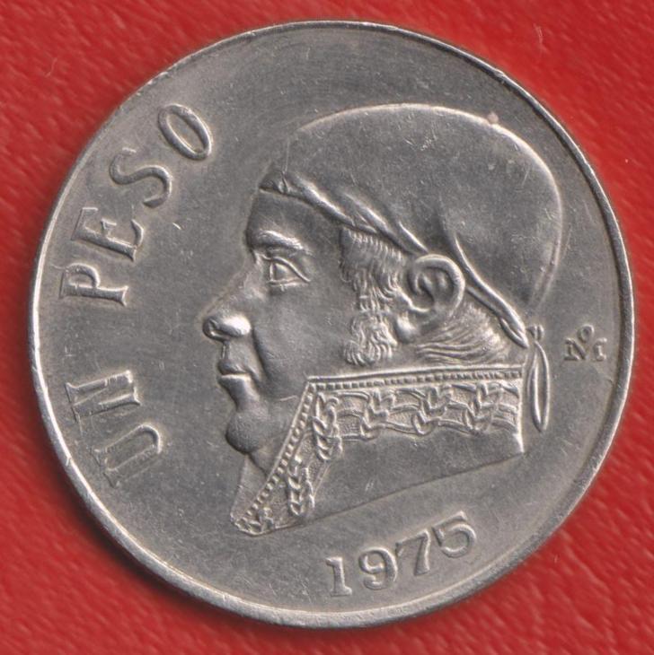 Мексика 1 песо 1975 г. узкая дата