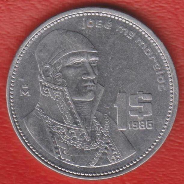 Мексика 1 песо 1986 г.