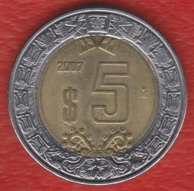 Мексика 5 песо 2007 г.