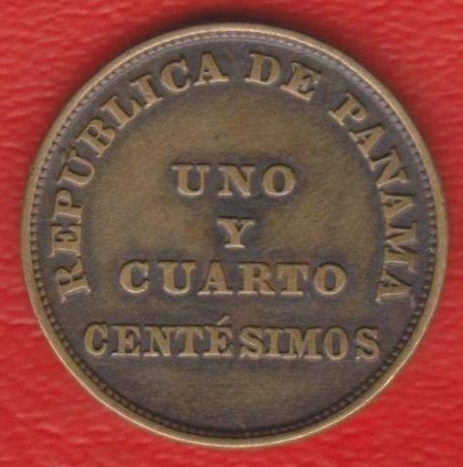 Панама 1 1/4 сентесимо 1940 г. год тип 1,25