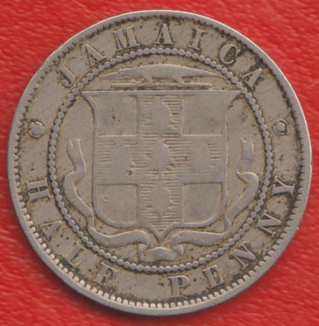 Ямайка Британская 1/2 пенни полпенни 1869 г.
