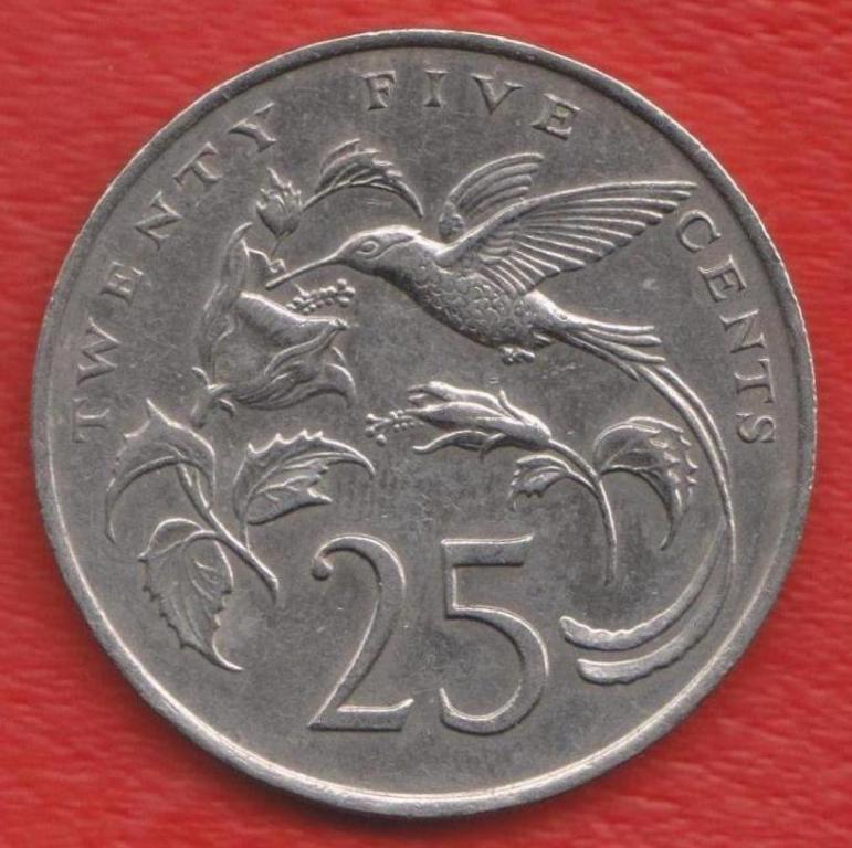 Ямайка 25 центов 1989 г. Ллантризант без знака монетного двора