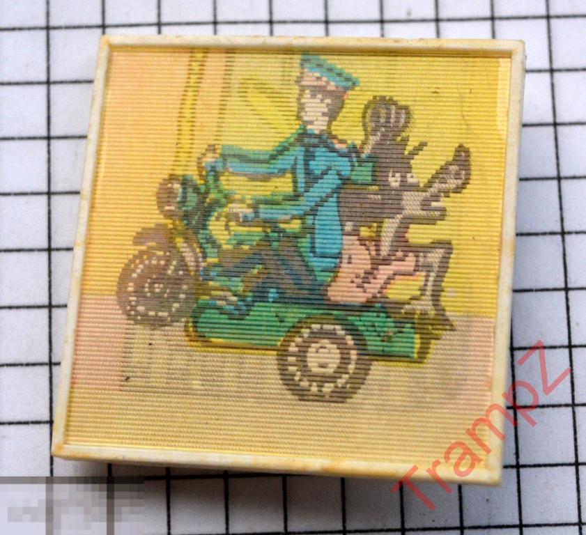 Значок детский переливной Ну, погоди Заяц Волк #5* 