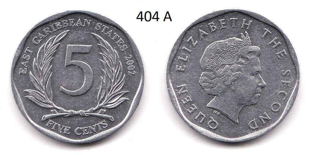 Карибы. 5 центов. 2002 год.