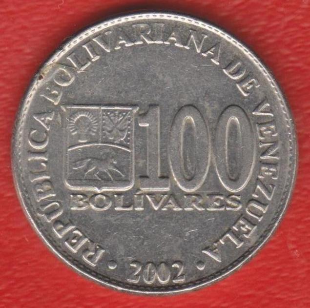 Венесуэла 100 боливар 2002 г.