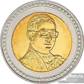 Таиланд 10 бат, 2549 (2006) 60 лет коронации Короля Рамы IX