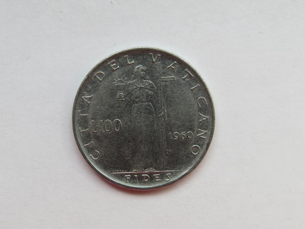 100 лир 1960 г. - Ватикан - Папа Иоанн XXIII - Оригинал 100%!