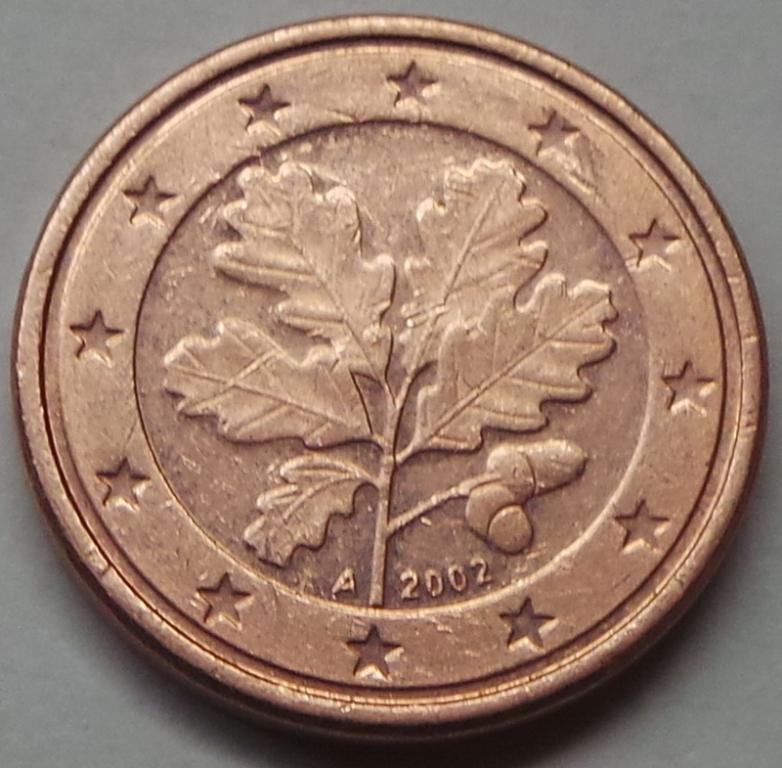 Германия 1 евроцент 2002 А года (1) КМ#207