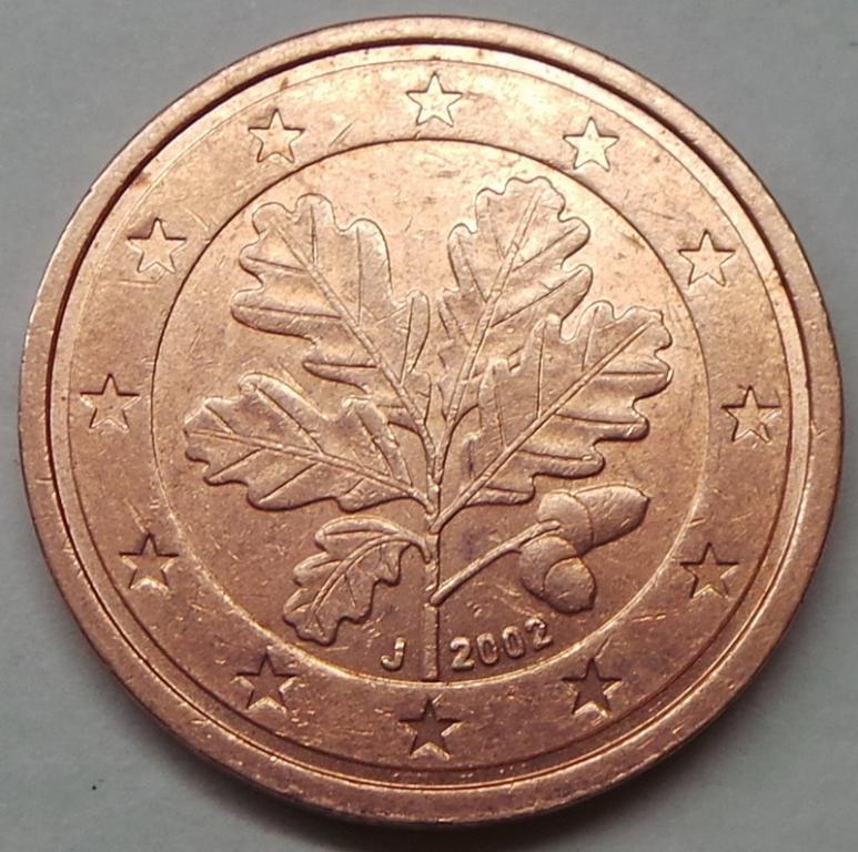 Германия 2 евроцента 2002 J года (2) КМ#208