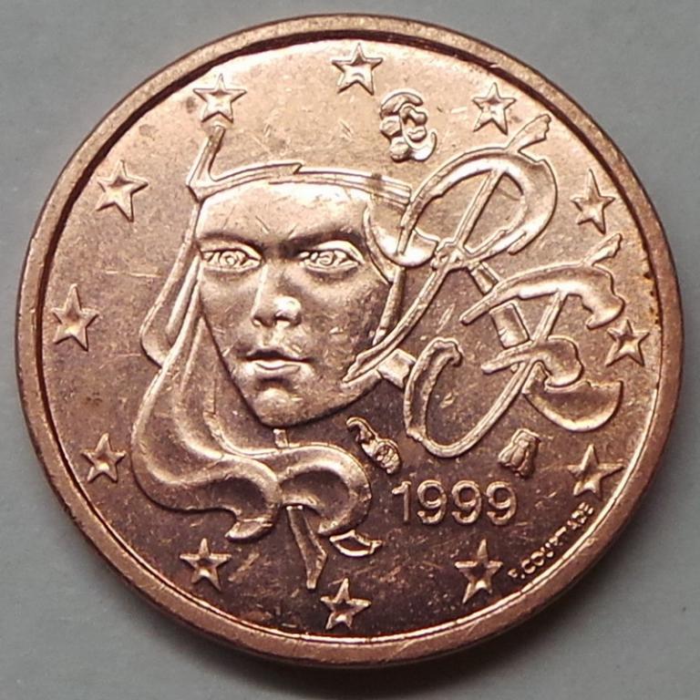 Франция 1 евроцент 1999 года (2) КМ#1282