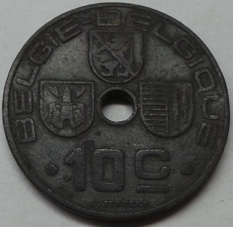 Бельгия 10 сантимов 1945 года КМ#126