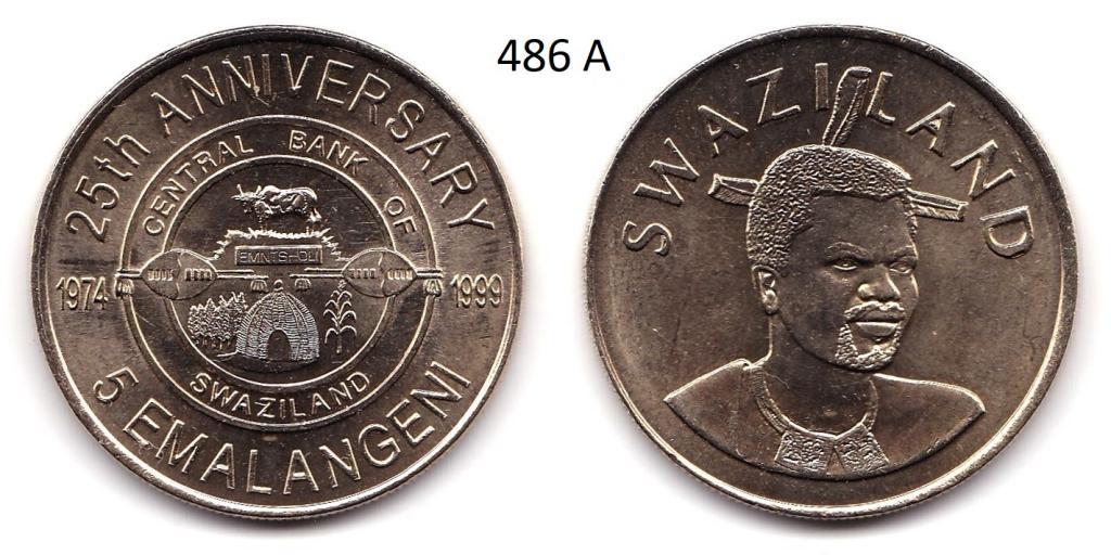Свазиленд. 5 лилангени. 1999 год.