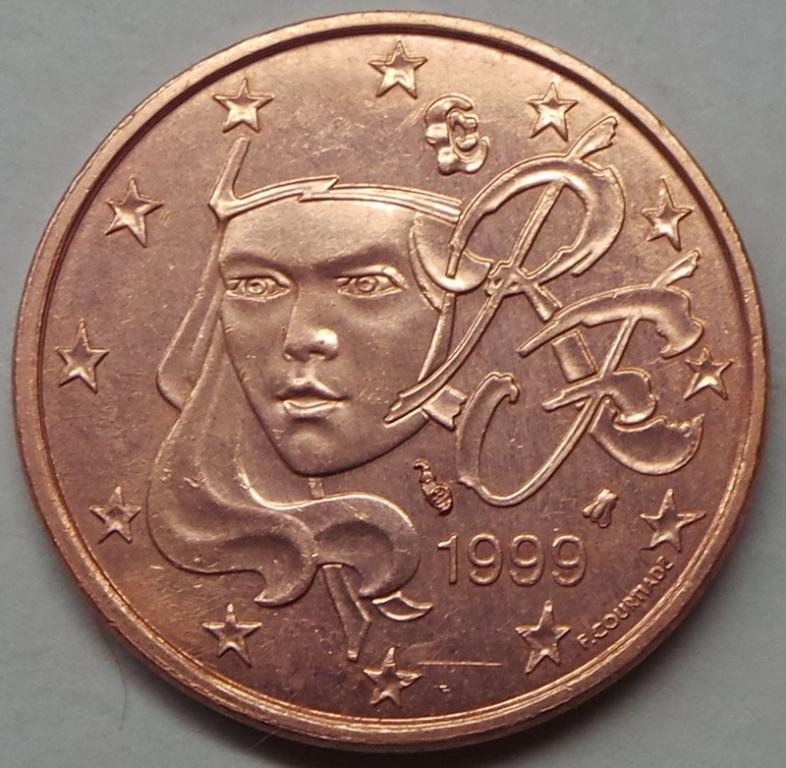 Франция 5 евроцентов 1999 года (10) КМ#1284