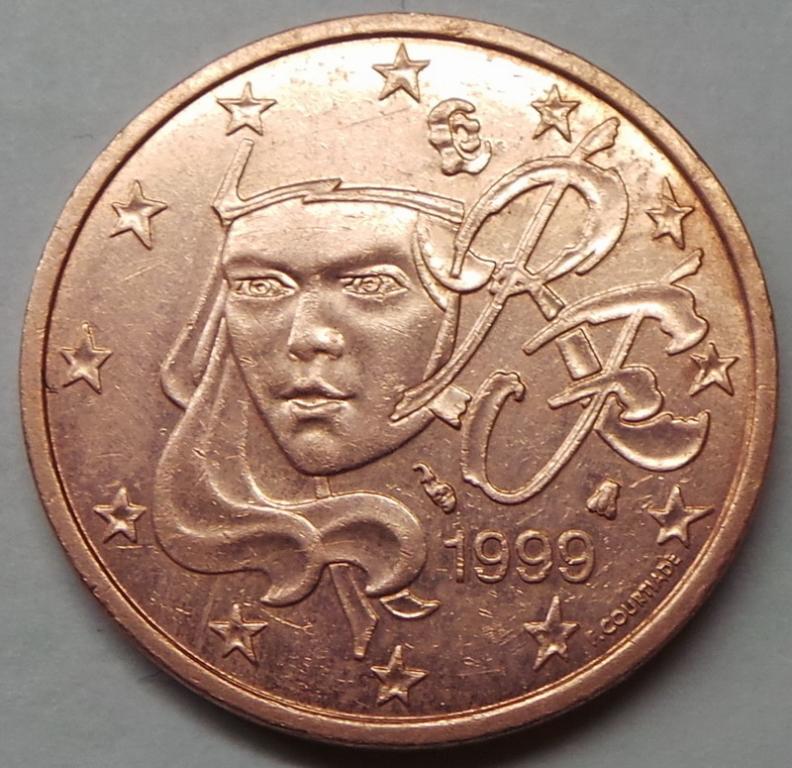 Франция 5 евроцентов 1999 года (32) КМ#1284