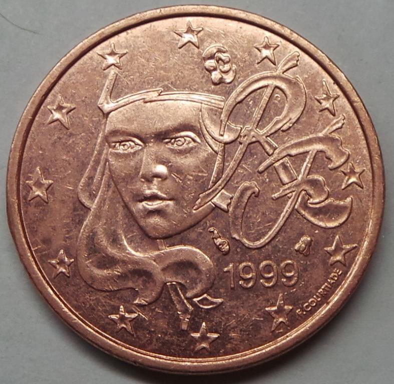 Франция 5 евроцентов 1999 года (9) КМ#1284