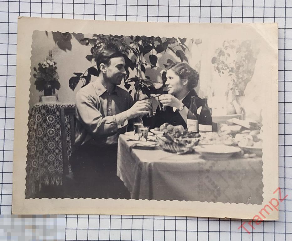Фотография №8705 застолье мужчина с женщиной чокаются 