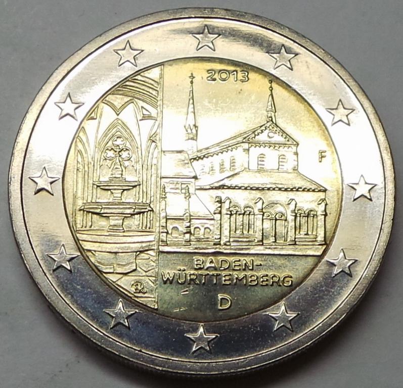 Германия 2 евро 2013 F года Монастырь Маульбронн Баден-Вюртемберг (1) КМ#314