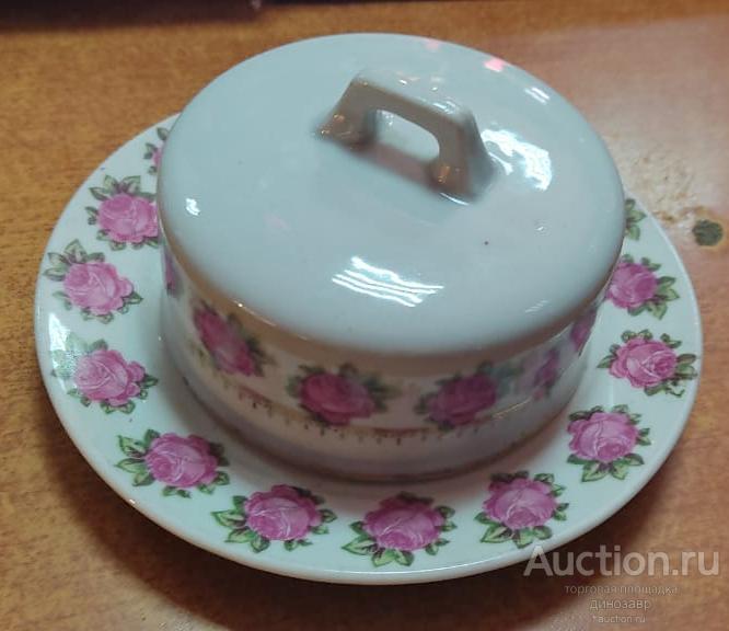 Фарфоровая маслёнка Дмитровского фарфорового завода 1932 34гг. Состояние. Клеймо.