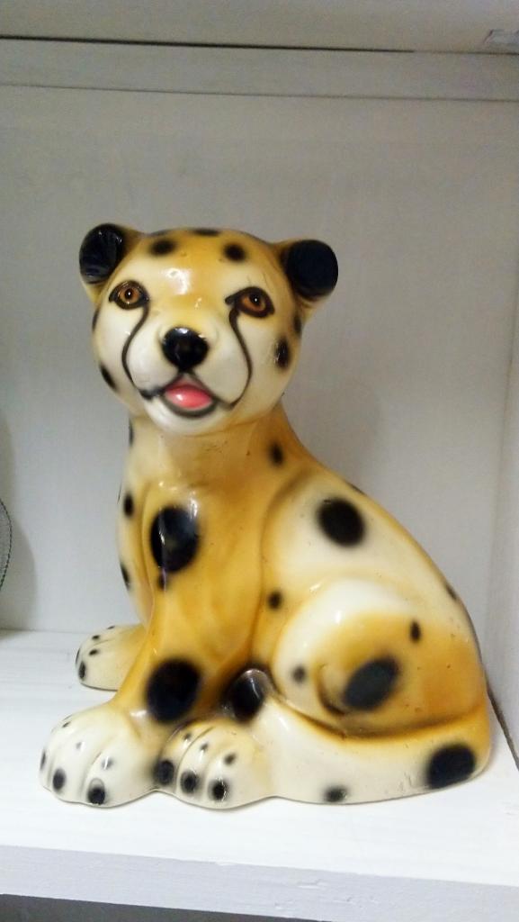 Леопард статуэтка фаянс кошка винтаж Германия