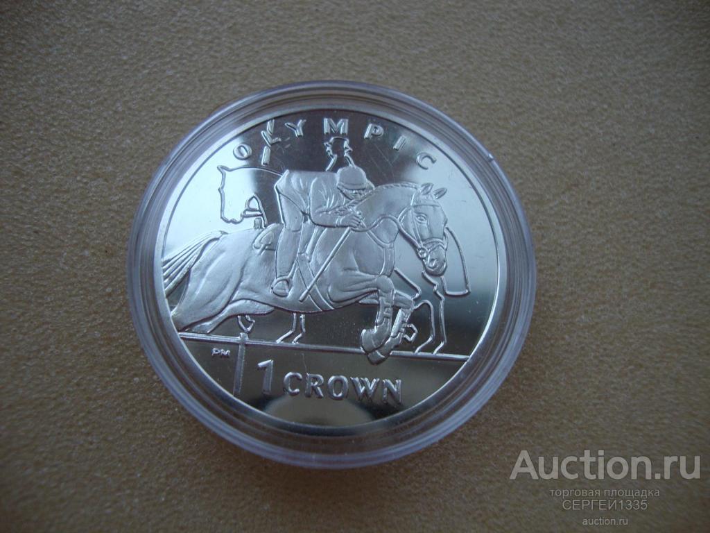О-в Мэн 1 крона 2012 Конный спорт Олимпиада Лондон 2012 СЕРЕБРО
