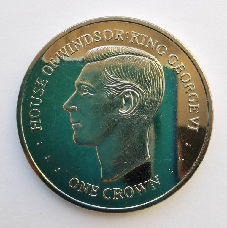 Фолклендские острова 1 крона 2017 100 лет Виндзорам - Георг VI