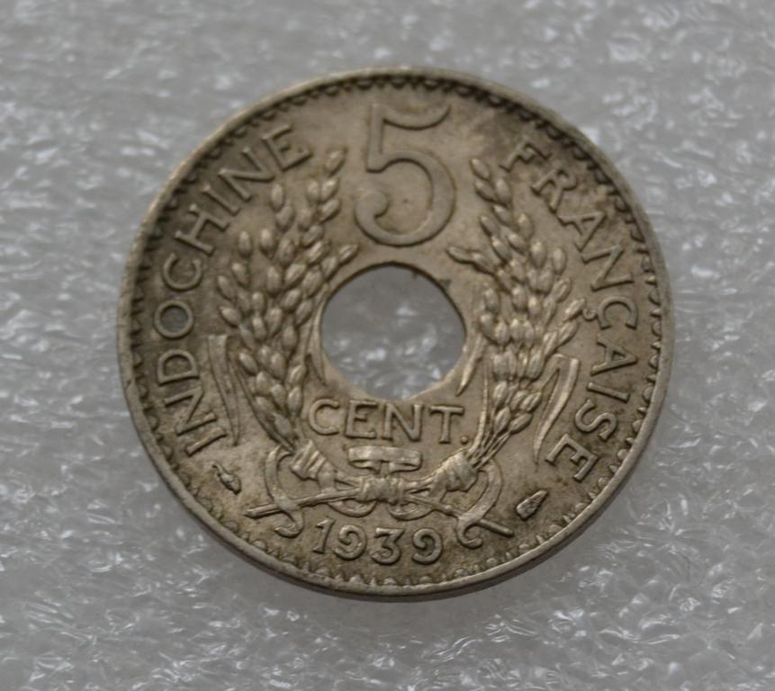 Французский Индокитай 5 центов  1939 год