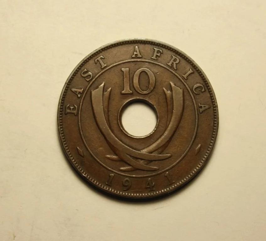 БРИТАНСКАЯ ВОСТОЧНАЯ АФРИКА 10 ЦЕНТОВ 1941г. БРОНЗА. ОТЛИЧНОЕ СОСТОЯНИЕ!!! ПАТИНА.