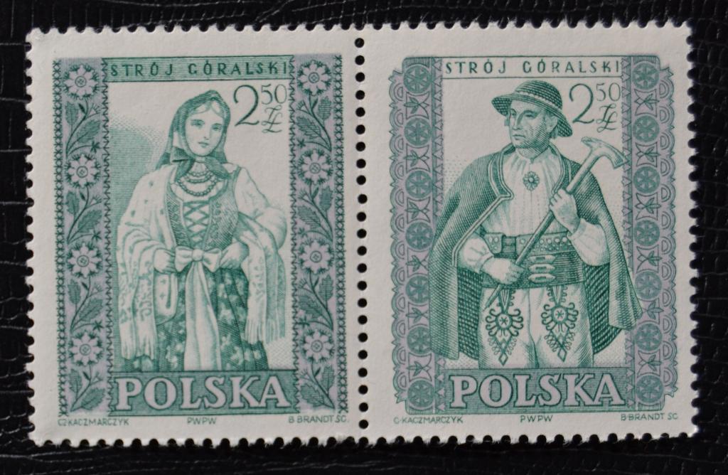 Польша 1959 год Фольклер  Польские национальные костюмы Зубцовые MNH