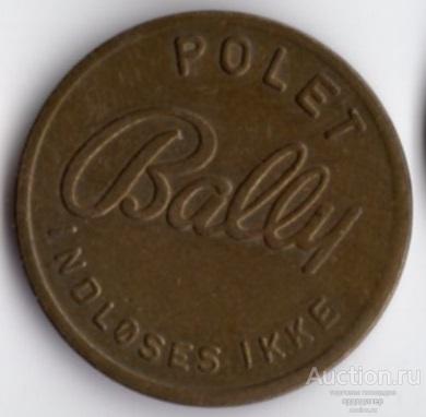 Жетон игровых автоматов BALLY. Дания. Поворот на 90 градусов