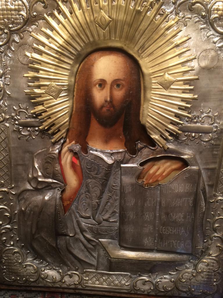 Икона Господь Вселержитель в суперокладе.