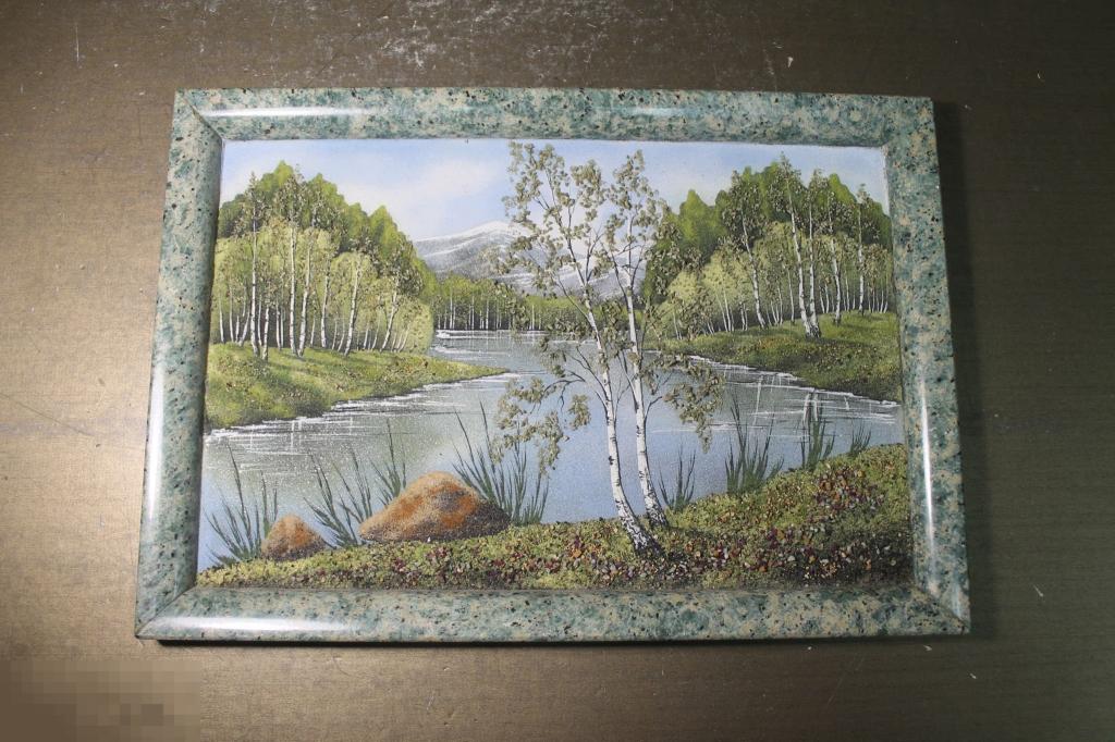 КАРТИНА. КАМЕНЬ. НАСТЕННОЕ ПАННО. ПАНО. ПЕЙЗАЖ. БЕРЁЗА. КАРТИНА ИЗ КАМНЯ. 