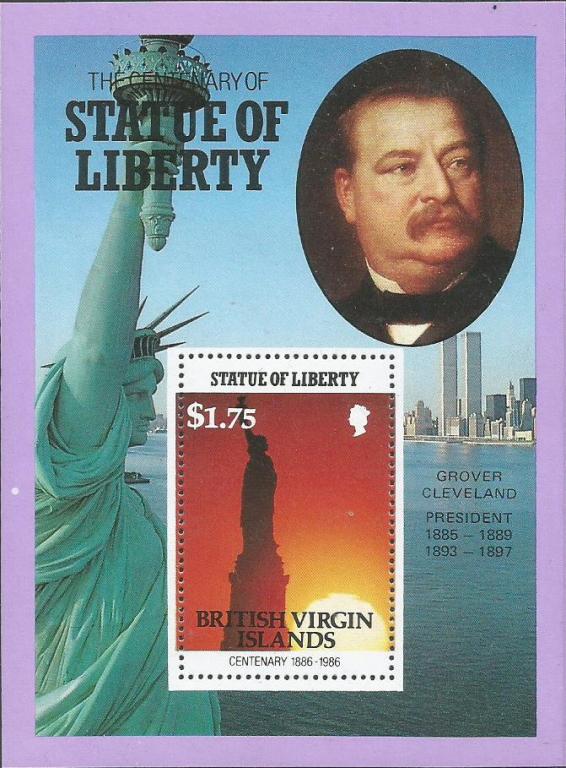 Британские Виргиновые острова. 1986 г. Президент США Г. Кливленд. Статуя Свободы. MNH