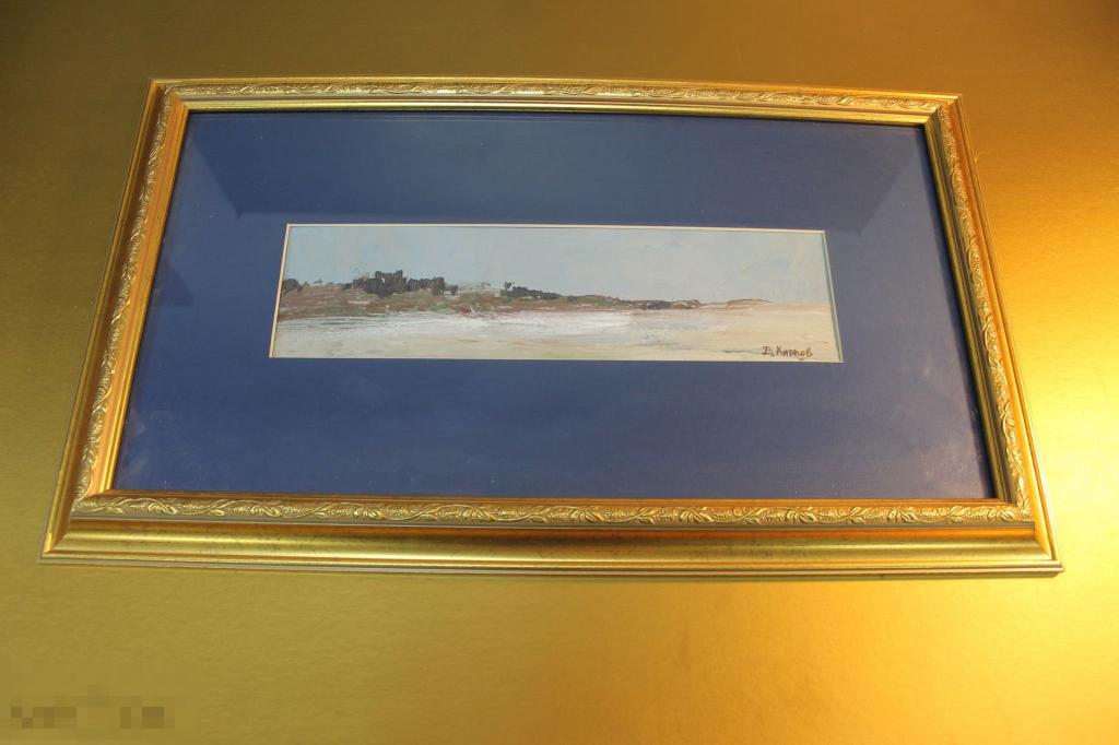 КАРТИНА. В.КАРПОВ. СТЕКЛО. БАГЕТ. ПАСПАРТУ. КАРТОН. МАСЛО. 