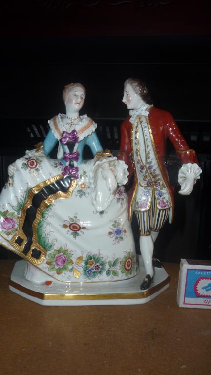 АНТИКВАРНАЯ РОМАНТИЧЕСКАЯ ПАРА RICHARD KLEMM Nymphenburg ГЕРМАНИЯ  1883г RRR