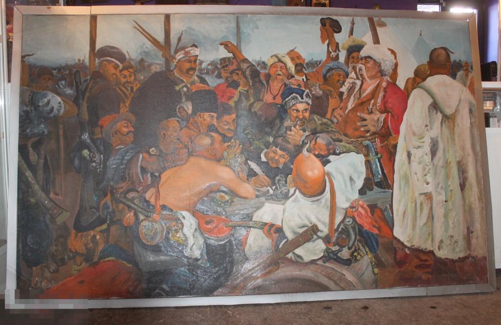 Картина Запорожцы пишут письмо турецкому Султану. ХОЛСТ. МАСЛО. БОЛЬШОЙ РАЗМЕР. 