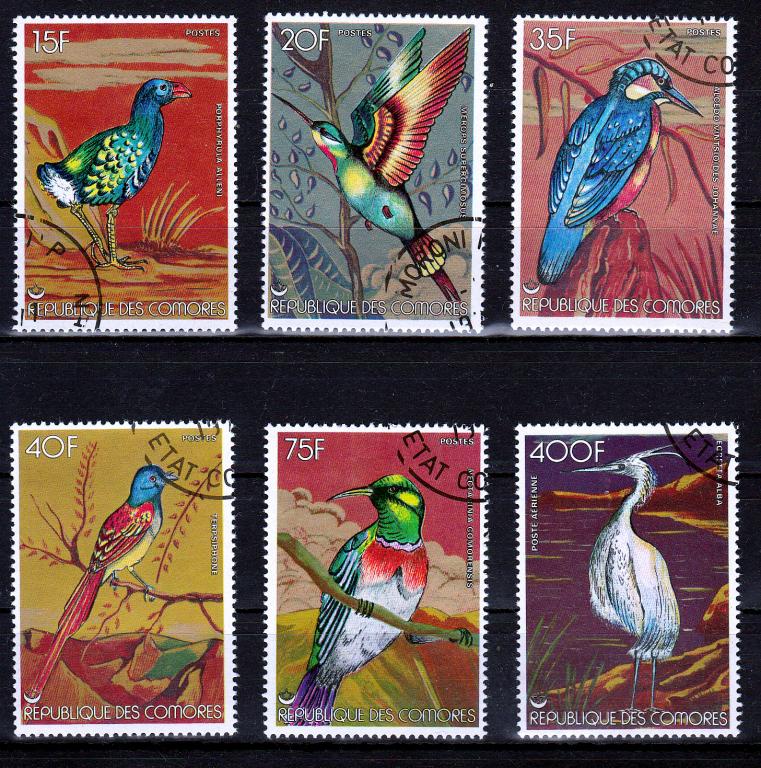 Марки Коморы Коморские острова 1978 г. Фауна Птицы Серия 6 марок