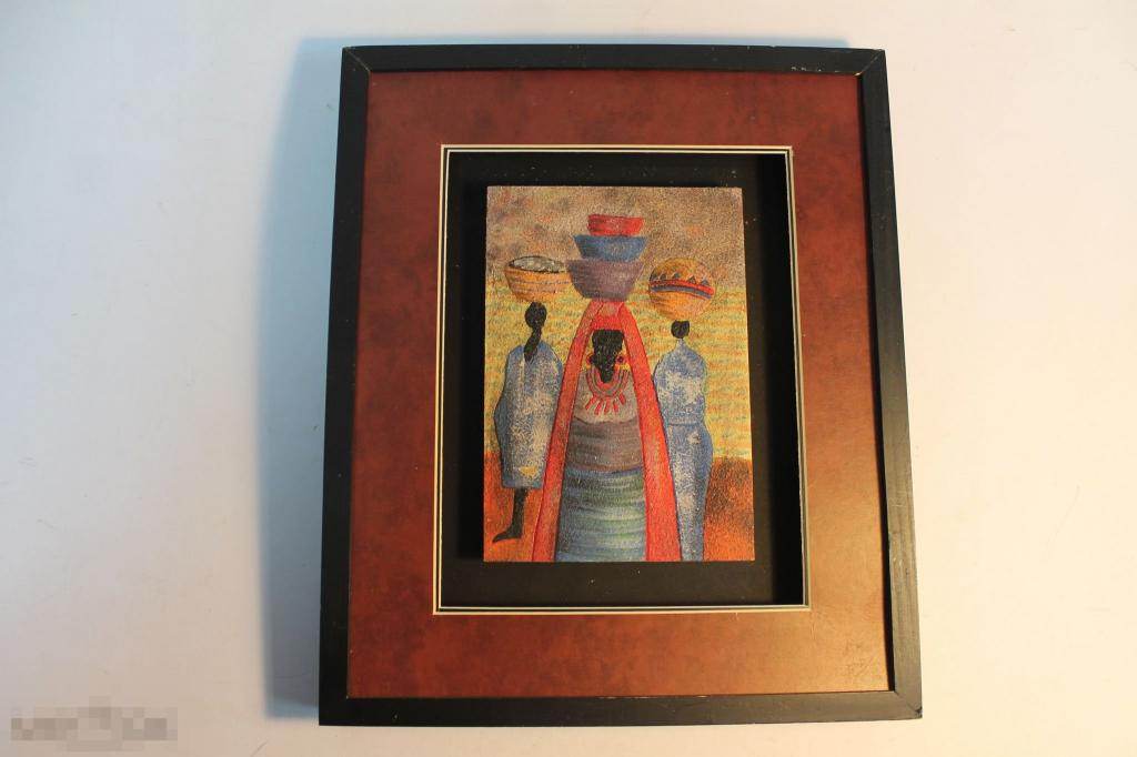 НАСТЕННОЕ ПАНО. ПАННО. АФРИКА. КАРТОН. МАСЛО. ПАСПАРТУ. 