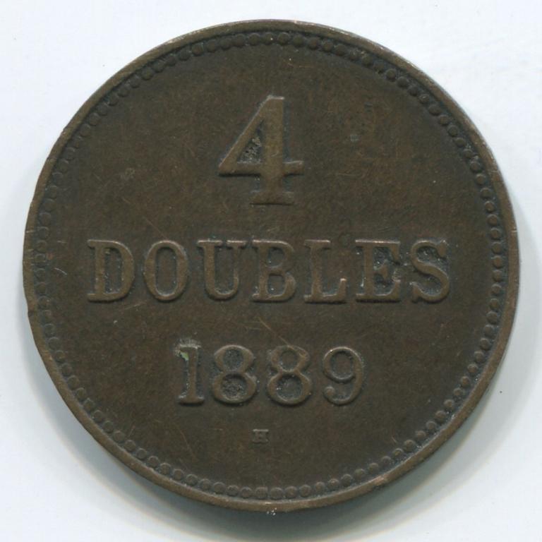 ГЕРНСИ 4 ДУБЛОНА 1889H GF