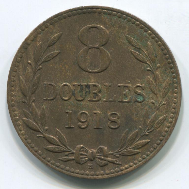 ГЕРНСИ 8 ДУБЛОНОВ 1918H AUNC