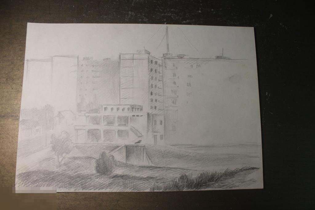 КАРТИНА. КАРАНДАШ. БУМАГА. ГОРОД. ДОМА. * 