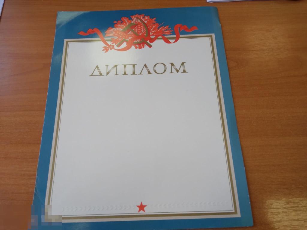 ДИПЛОМ. 1970-е чистый бланк 