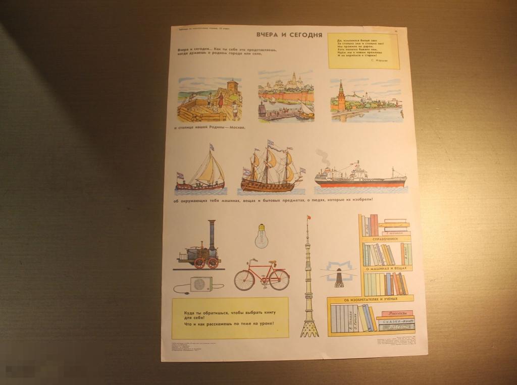 ПЛАКАТ. СССР. ВЧЕРА И СЕГОДНЯ. 1984 ГОД. * 