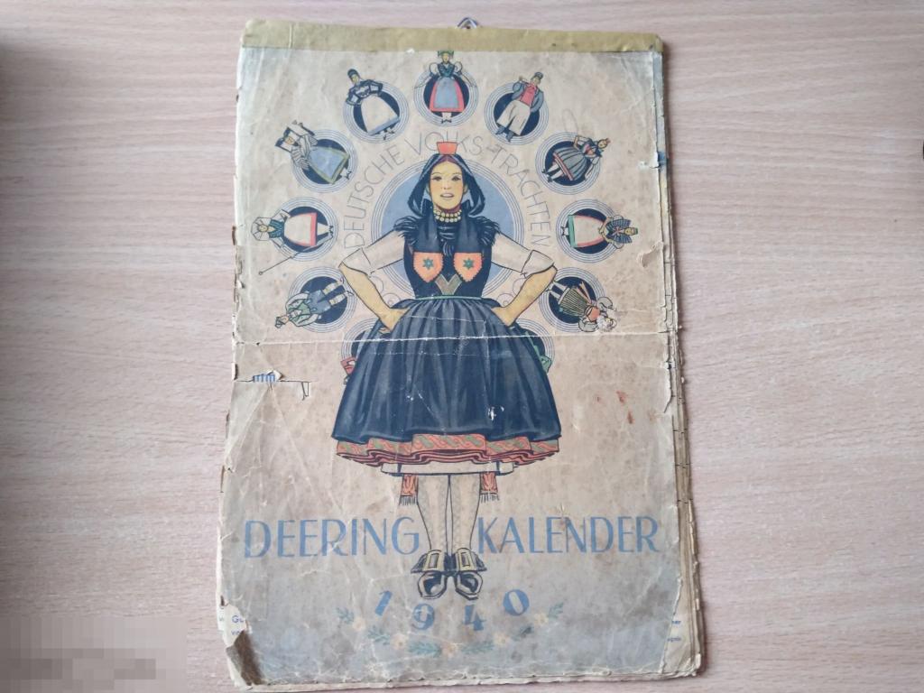 DEERING KALENDER.1940 Настенный календарь Диринга. ТРЕТИЙ РЕЙХ. ОРИГИНАЛ!!! 