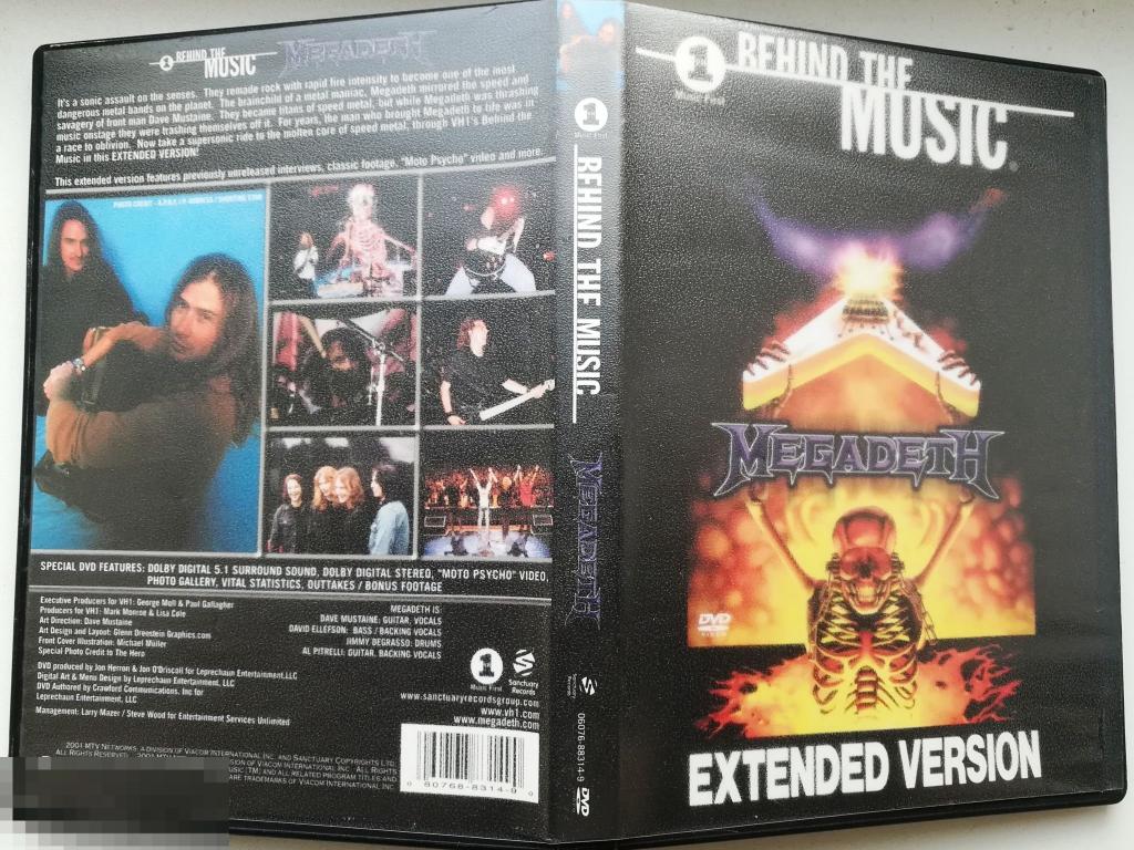 Megadeth - VH1 Behind The Music - 2001 ( DVD )  Состояние - "Like New" 