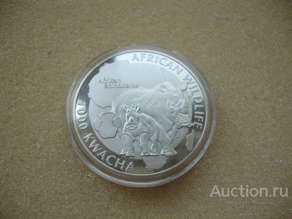 Замбия 1000 квача 2015 Африканский носорог Африканская дикая природа