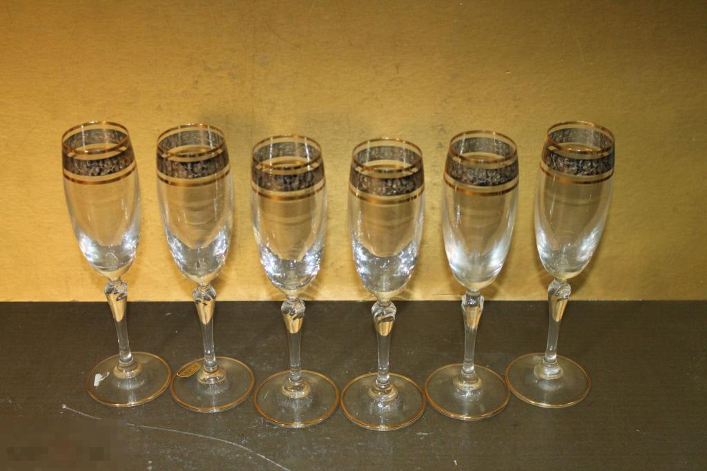 БОКАЛ RONA  СЛОВАКИЯ ДЛЯ ШАМПАНСКОГО ЛЮЦИЯ ПЛАТИНОВАЯ КОЛЛЕКЦИЯ 6 ШТ. 